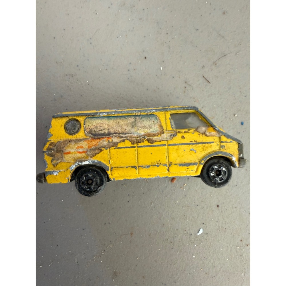 Vintage Zylmex Dodge Van P320 Yellow Diecast Toy Car Made in Hong Kong
